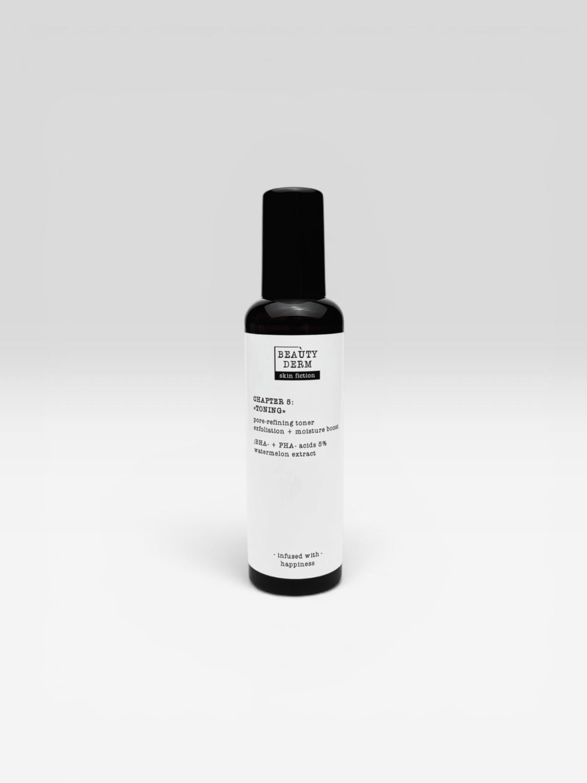 Toner pentru Micșorarea Porilor BEAUTYDERM SKIN FICTION - BHA, PHA și Extract de Pepene