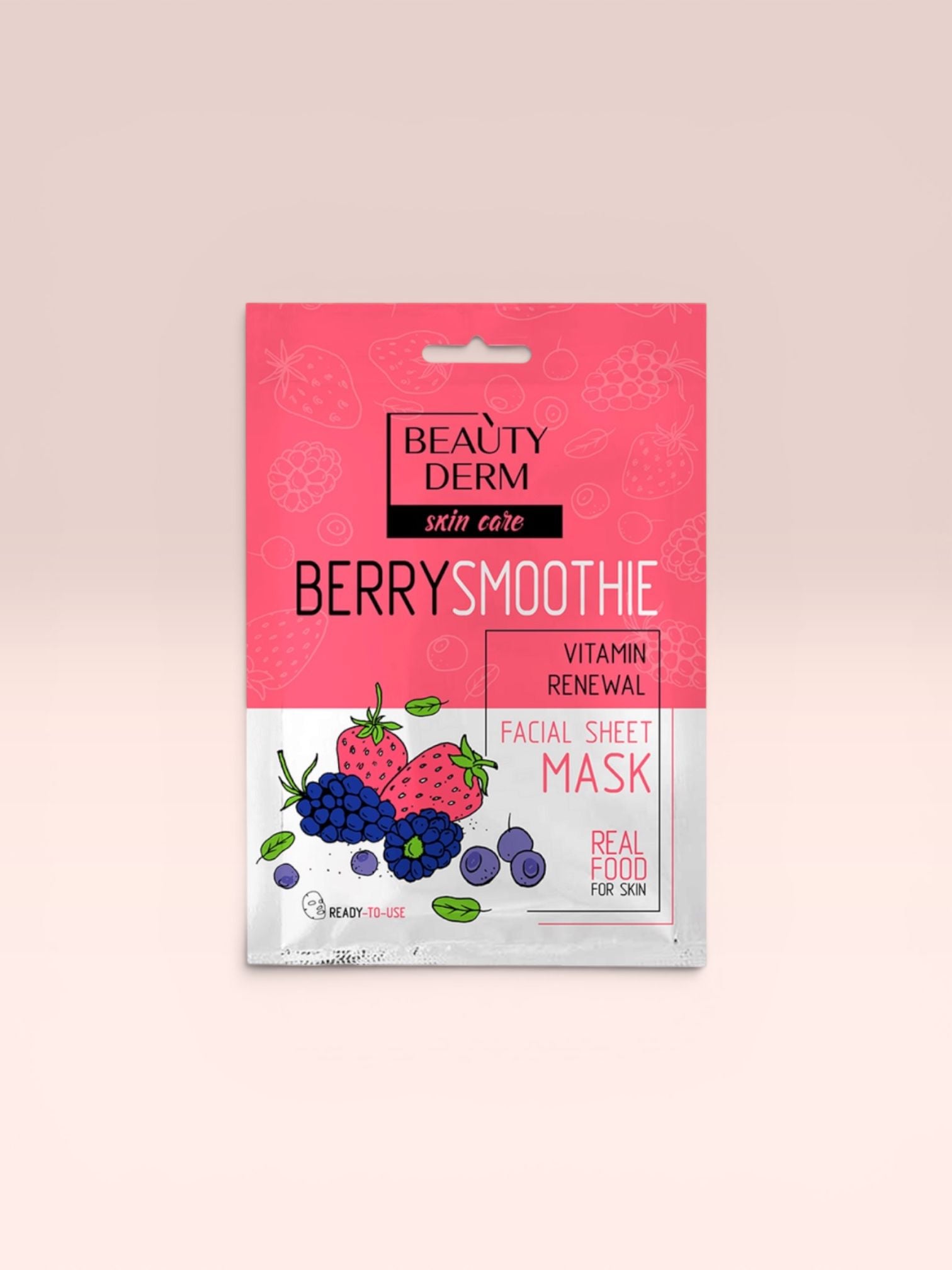 Mască tip șervețel BEAUTYDERM - BERRY SMOOTHIE