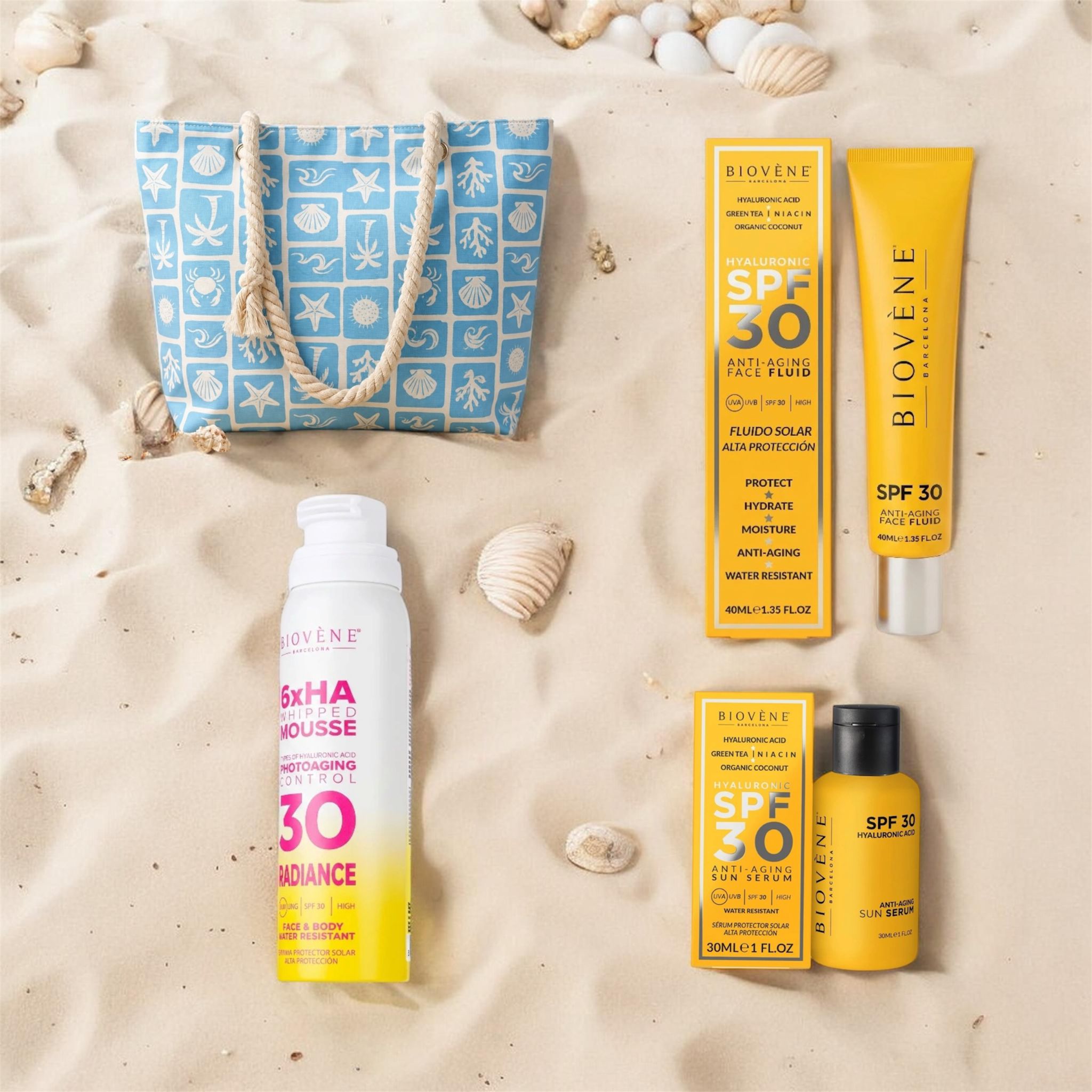 Set Protecție Solară Anti-Aging SPF 30 + Geantă de Plajă Cadou